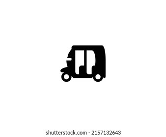 Auto Rickshaw isolierte realistische Vektorsymbol. Rickshaw-Illustrationssymbol