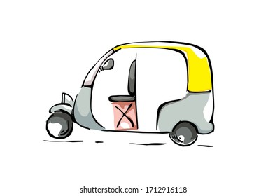 Auto Rickshaw On White Background Vector Stock Vector (Royalty Free ...