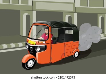 Auto Rickshaw Polluting in Old City