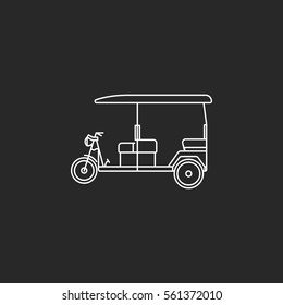 Auto rickshaw symbol sign line icon on background