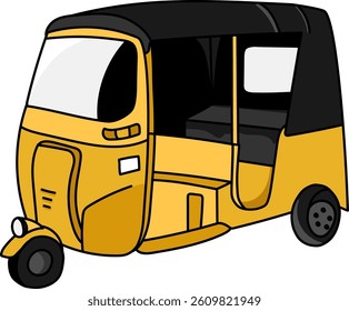 It is auto rickshaw that Indian vehicle.