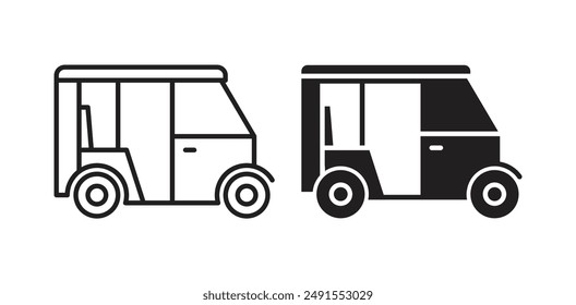 Das Symbol für die automatische Rikscha-Vektorgrafik ist schwarz.