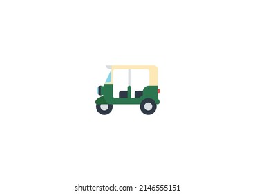 Auto Rickshaw Vector Isolated Emoticon. Auto Rickshaw Icon