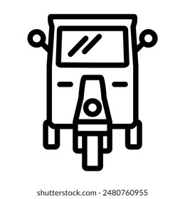Auto Rickshaw Vektorgrafik Line Icon Design