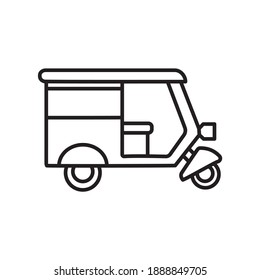 Auto Rikshaw vehicle line icon 