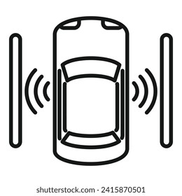 Auto road safety icon outline vector. Sensor control. Move drive safe