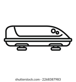 Auto roof box icon outline vector. Car travel. Vacation cargo