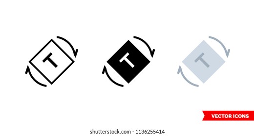 Auto rotate based on text icon of 3 types: color, black and white, outline. Isolated vector sign symbol.