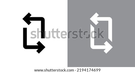 Auto rotate outline style icon design vector. Phone screen rotation symbol illustration.	