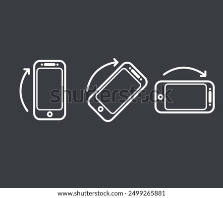 Auto rotate screen icon. Mobile smartphone auto rotate screen, flip screen icon 