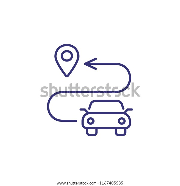 Auto route line icon. Trip,\
destination, road map. Navigation concept. Vector illustration can\
be used for topics like transportation, travel,\
cartography