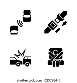 Auto safety belt. Simple Related Vector Icons Set for Video, Mobile Apps, Web Sites, Print Projects and Your Design. Black Flat Illustration on White Background. svg