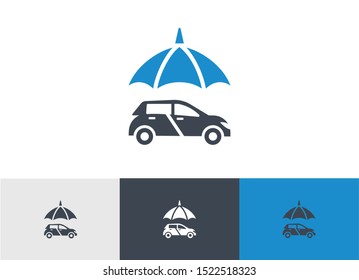 Auto safety icon vector - Car protection sign