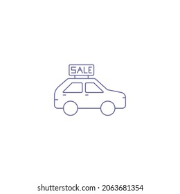 Auto sale car dealer outline icon