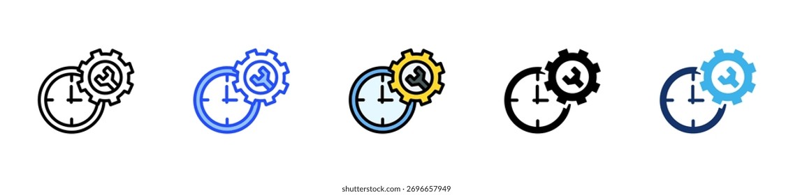 Auto Scheduling Tools Symbolsammlung mit mehreren Stilen