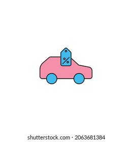 Auto sell discount icon vector