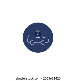 Auto sell discount icon vector in circle