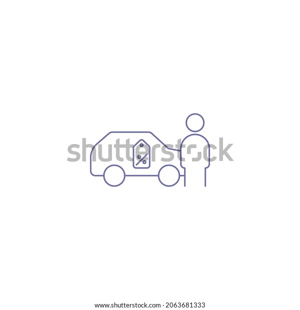 Auto sell discount\
outline icon vector