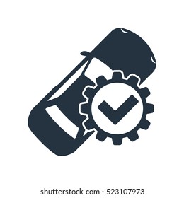 auto service, car guarantee, isolated icon on white background, auto service, car repair