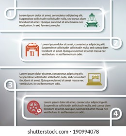 Auto service and car repair background with icons design elements on gray blur glowing background. Modern business presentation template for advertising vehicle repair newsletter. Vector eps 10 