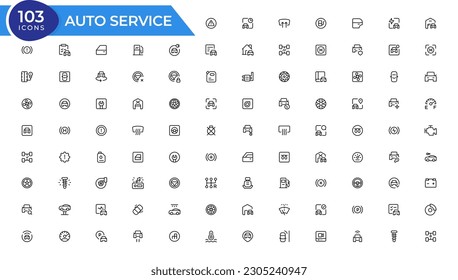 Auto service, car repair icon set. Car service and garage.  repair, maintenance, inspection, parts, units, elements. 
