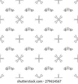 Auto service or car repair vector seamless pattern