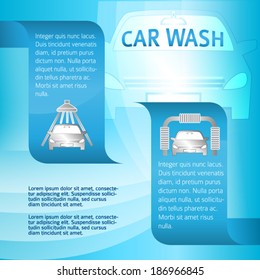 Auto service & car wash background with icons design elements. Modern business presentation template for car-wash flyer. 
