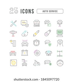 Servicio automático. Colección de iconos perfectamente delgados para el diseño web, aplicación y los proyectos más modernos. El kit de carteles para la categoría Transporte.