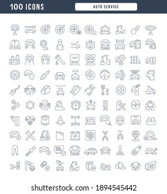 Auto Service. Collection of perfectly thin icons for web design, app, and the most modern projects. The kit of signs for category Transport.