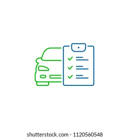 Auto service contract, isolated icon on white background, auto service, car repair concept.