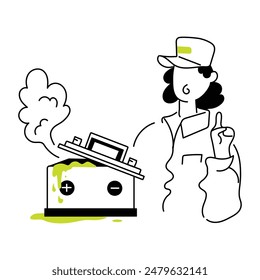 Auto Service Doodle Mini Ilustraciones 
