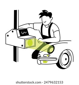 Auto Service Doodle Mini Illustrations 
