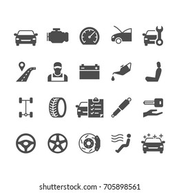 Auto service flat icons.