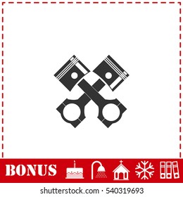Auto service icon flat. Simple vector symbol and bonus icon