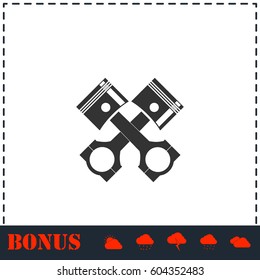 Auto service icon flat. Simple vector symbol and bonus icon