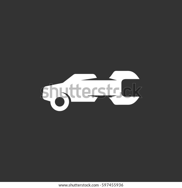 Auto service icon isolated on black\
background. Auto service vector logo. Flat design style. Modern\
vector pictogram for web graphics - stock\
vector
