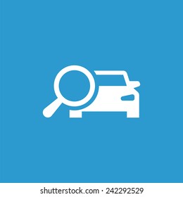 auto service icon, isolated, white on the blue background. Exclusive Symbols 