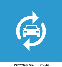 auto service icon, isolated, white on the blue background. Exclusive Symbols 
