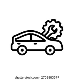 Auto Service-Symbol, Linien-Vektorgrafiken