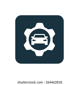 auto service icon Rounded squares button, on white background 