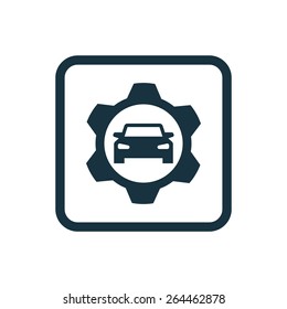 auto service icon Rounded squares button, on white background 