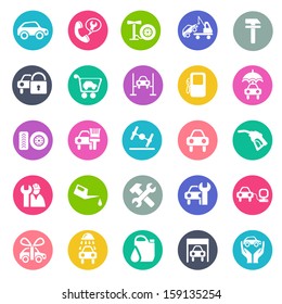 Auto service icon set- flat design