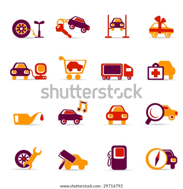 Auto Service Icons Stock Vector (Royalty Free) 29716792