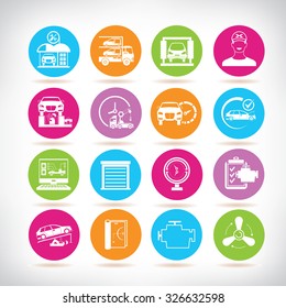 auto service icons, car service icons