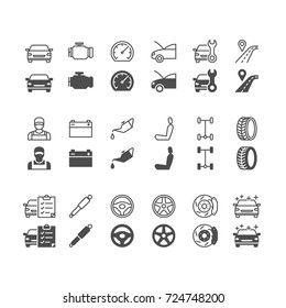 Auto Service Icons, Included Normal And Enable State.