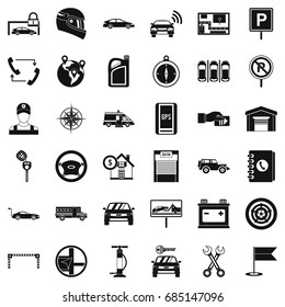  Auto service icons set, simple style