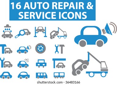 auto service icons. vector