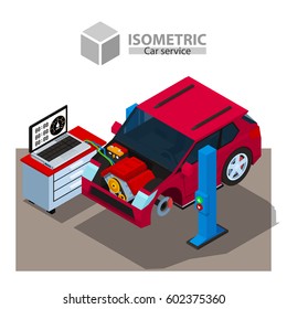 Auto service. isometric