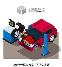 Auto service. isometric