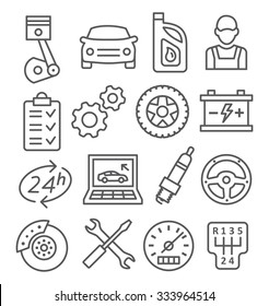 Auto Service Line Icons